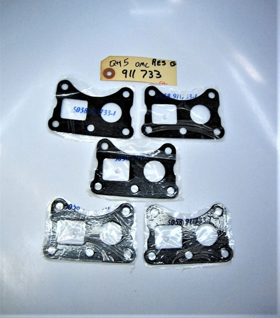 OMC 911733 *5 Pack OEM Evinrude Johnson Outboard Water Cover Gaskets