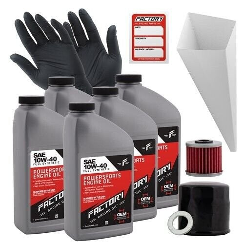 Factory Racing Parts 10W40 5Qt Oil Change Kit for Honda CRF1000L RVT1000R VF750C
