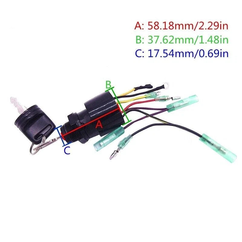 Ignition Switch with Key for Mercury Mariner Outboard (1987–1999) 87-17009A5