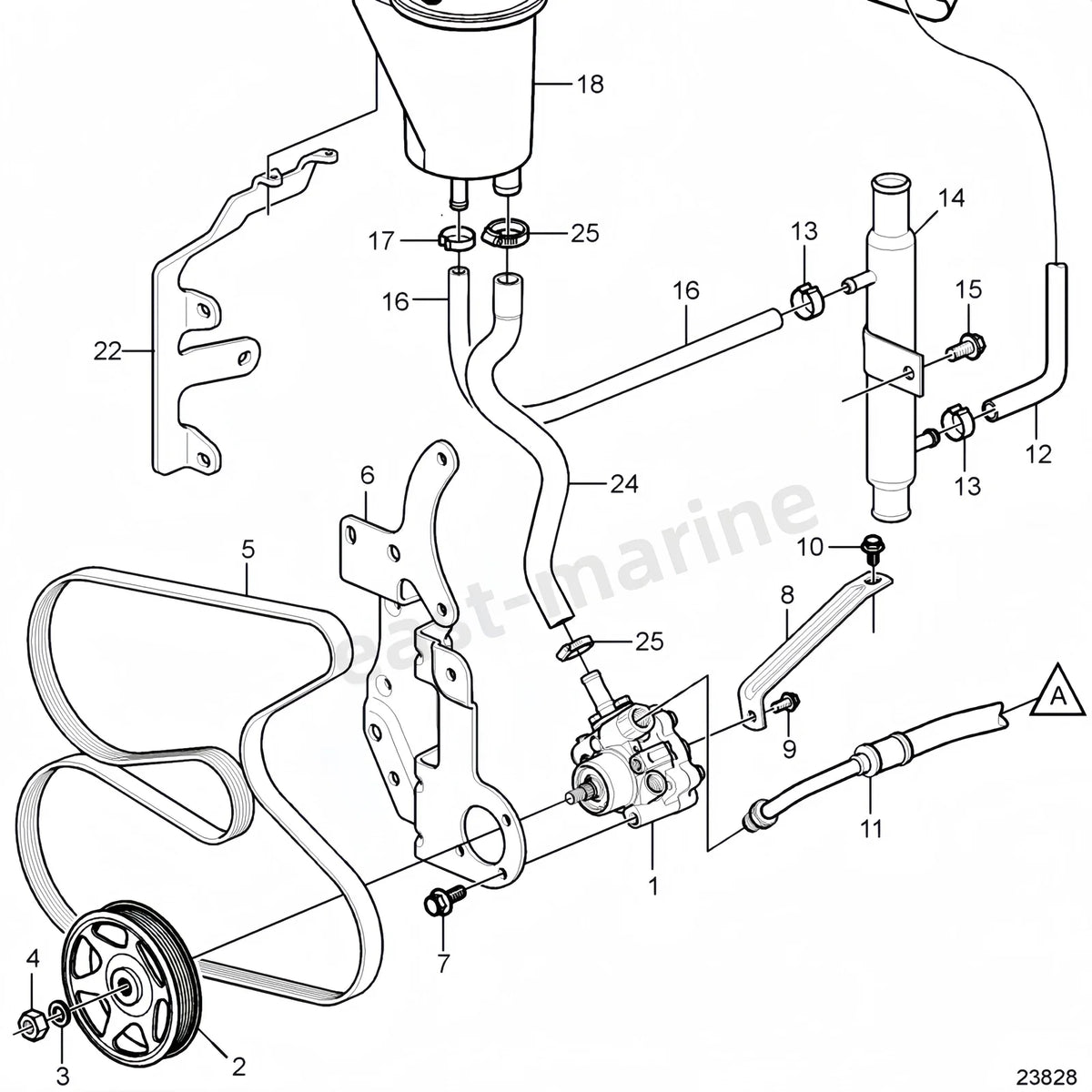 Servo Pump 3887373 for Volvo Penta 4.3 5.0 5.7 8.1 V6 V8 (1998–2023)