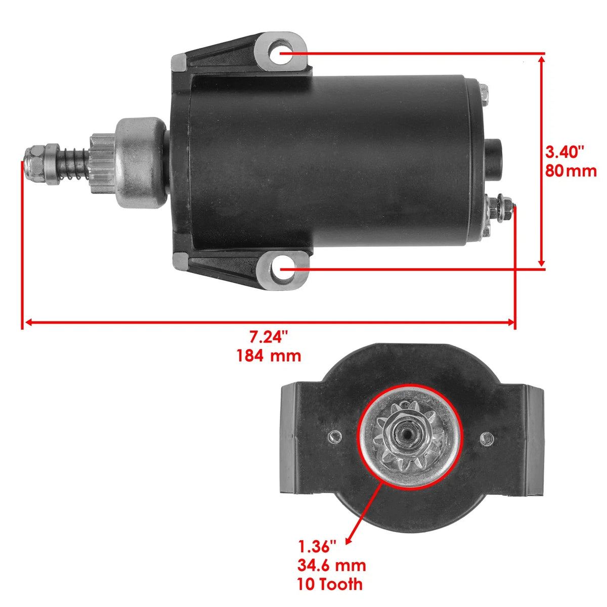 Starter for Mercury 18Hp 20Hp 25Hp 18E 20E 25E (1980–2005)
