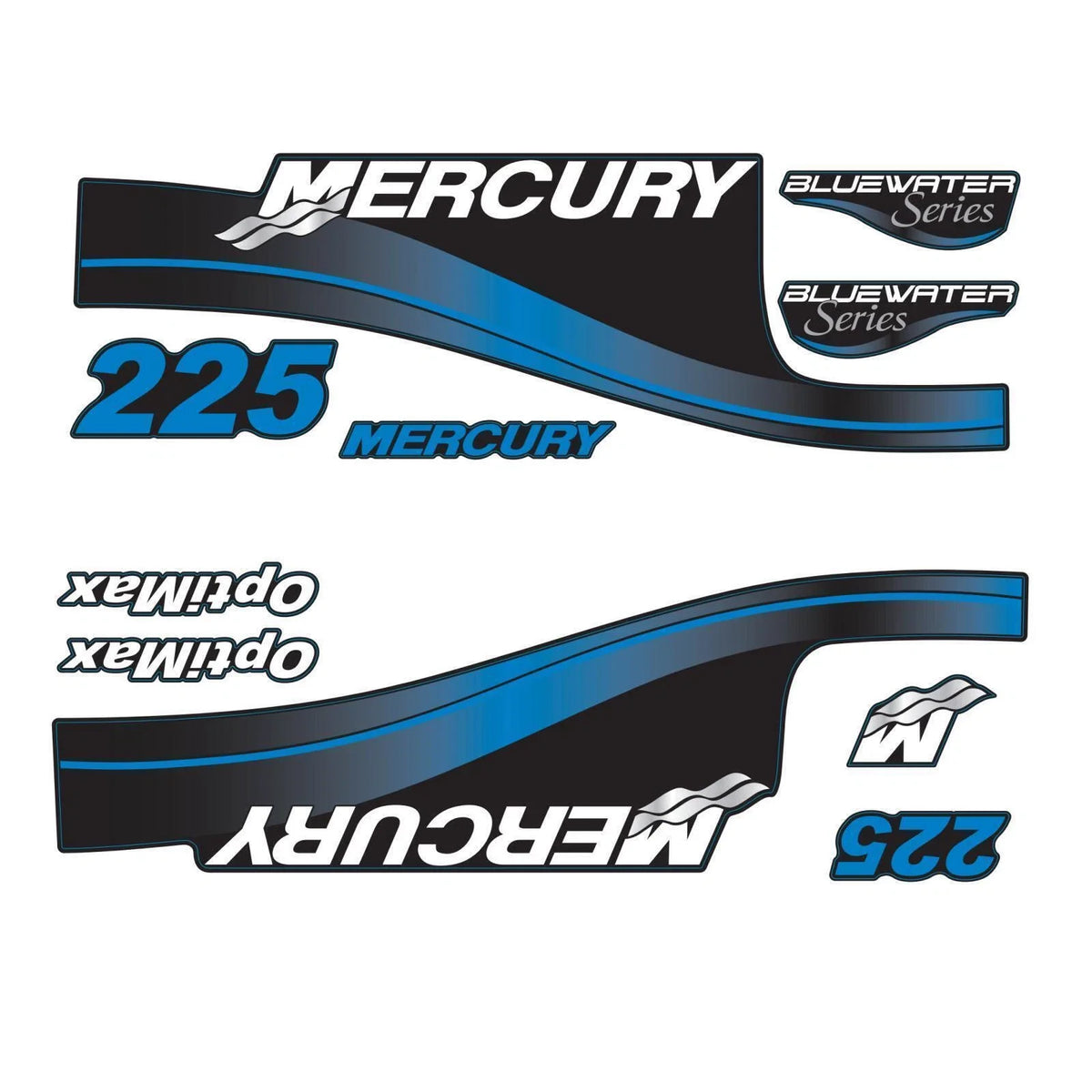 Set of 2 Decals for Mercury Outboard 225hp (824105A00)