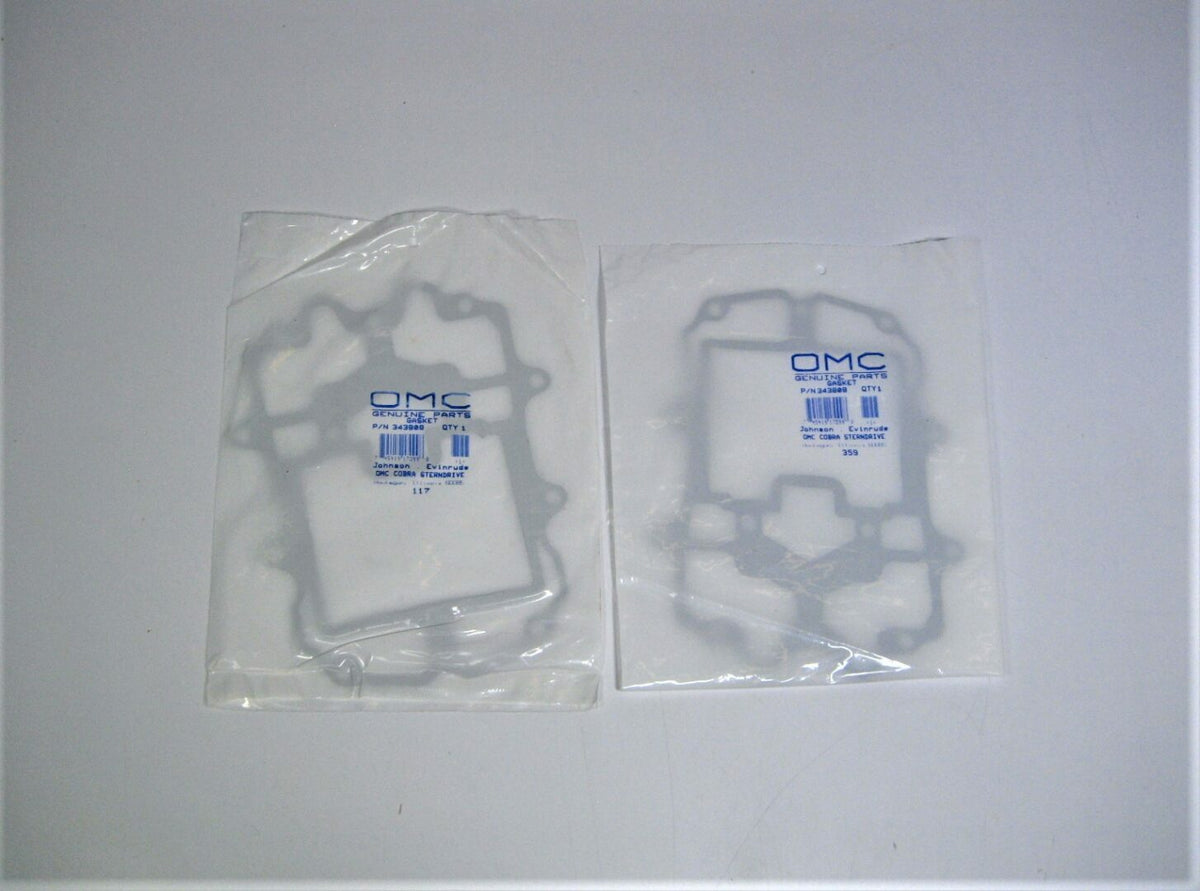 OMC 343809 Evinrude Johnson Exhaust Plate to Adapter Gaskets - 2