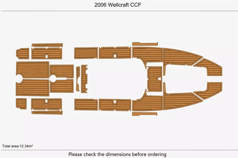 EVA Foam Teak Deck Flooring Mat for Wellcraft CCF (2006)