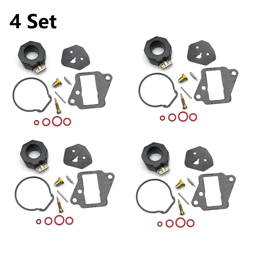 Set of 4 Carburetor Rebuild Kits for Yamaha Outboard 9.9 15 HP (1986–1995) 6E7-W0093-01
