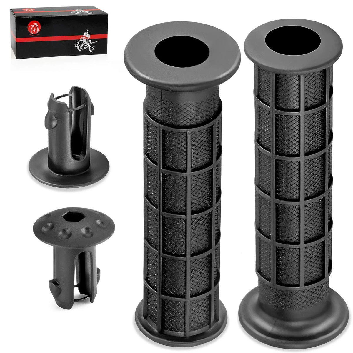 2pcs Handlebar Grips & Grip End for Honda Foreman Rubicon 500 520 (2005–2021)