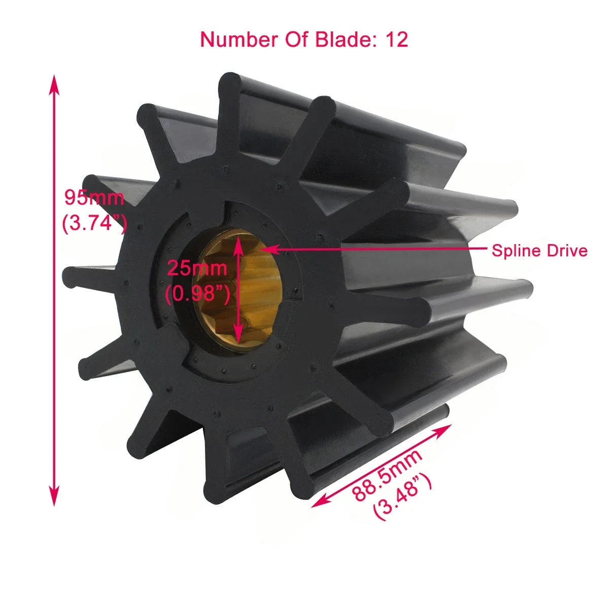 Water Pump Impeller for Jabsco Johnson Caterpillar (09-814B, 4L8470)