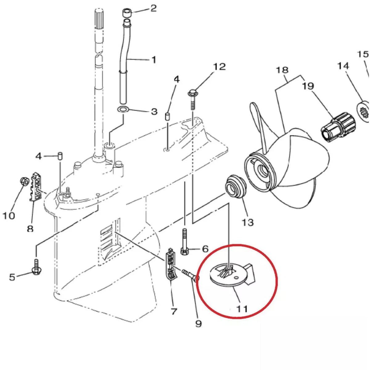 Left Hand Trim Tab Anode for Yamaha F150 (2-4 Stroke) 6K1-45371-02-00