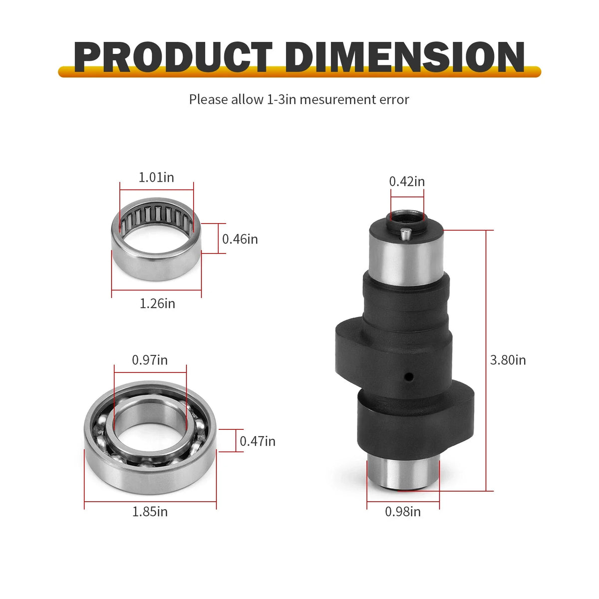 Camshaft Assembly w/ Bearings for Yamaha Wolverine 350 4x4 (1995–2005)