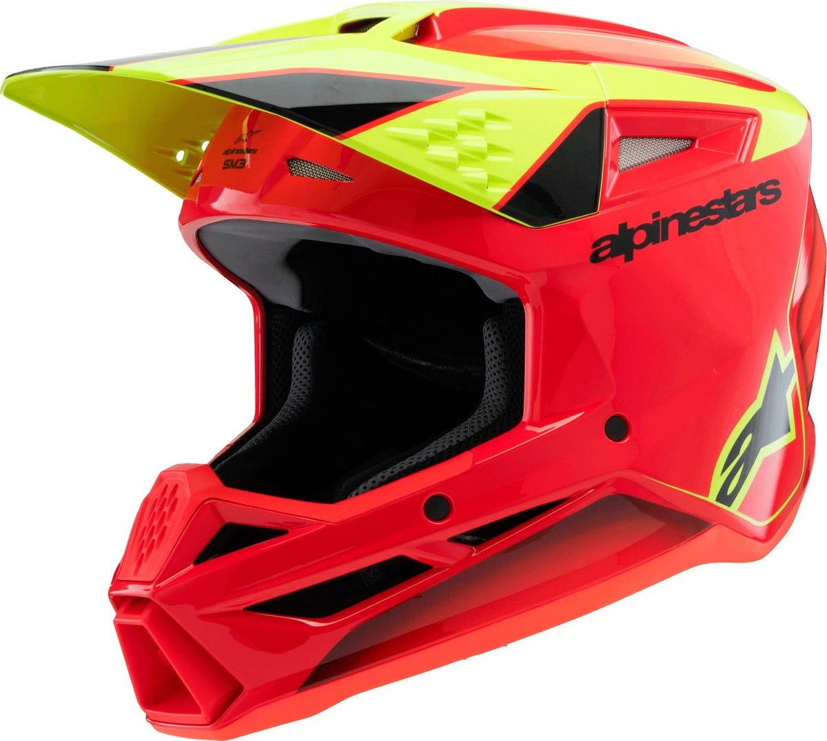 Alpinestars SM3 Youth Off-Road Motorcycle Helmet Red/Yellow Fluo/Black