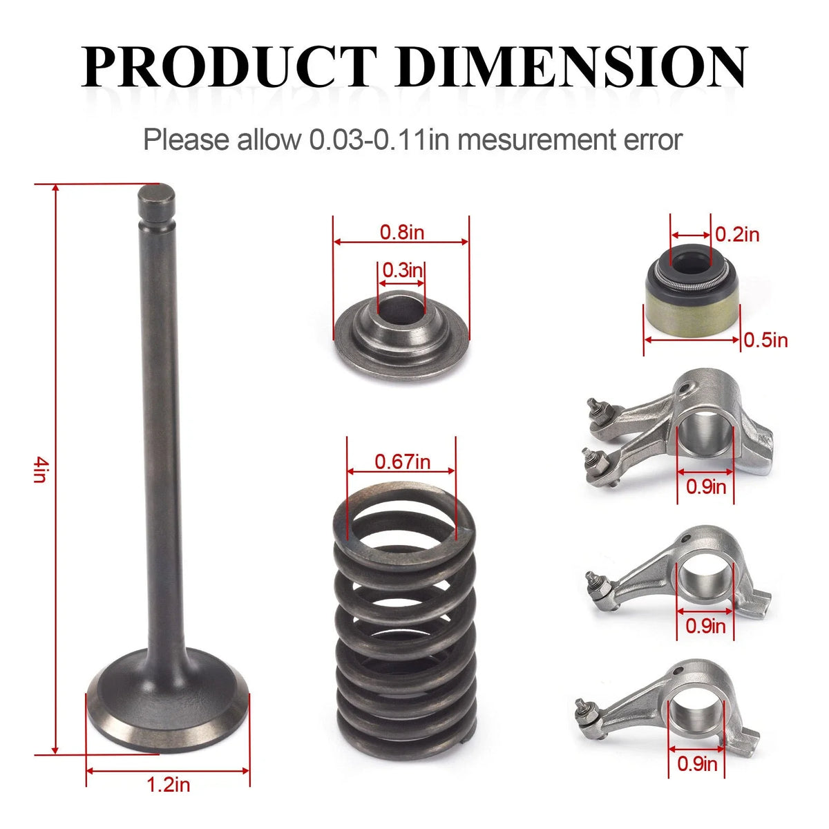 Rocker Arm Cylinder Head Gasket Valve Kit for Polaris Magnum Xplorer Worker 500 (1995–2002)