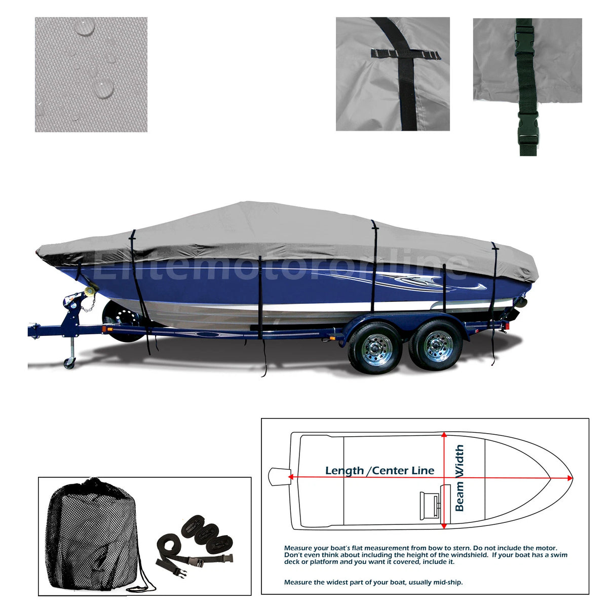 Sea Doo Sportster 1800 All Weather Trailerable Jet Boat Cover Grey 2000 Dry-Tech