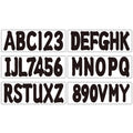 Set of 4 Boat Registration Decals A-Z & 0-9 Black