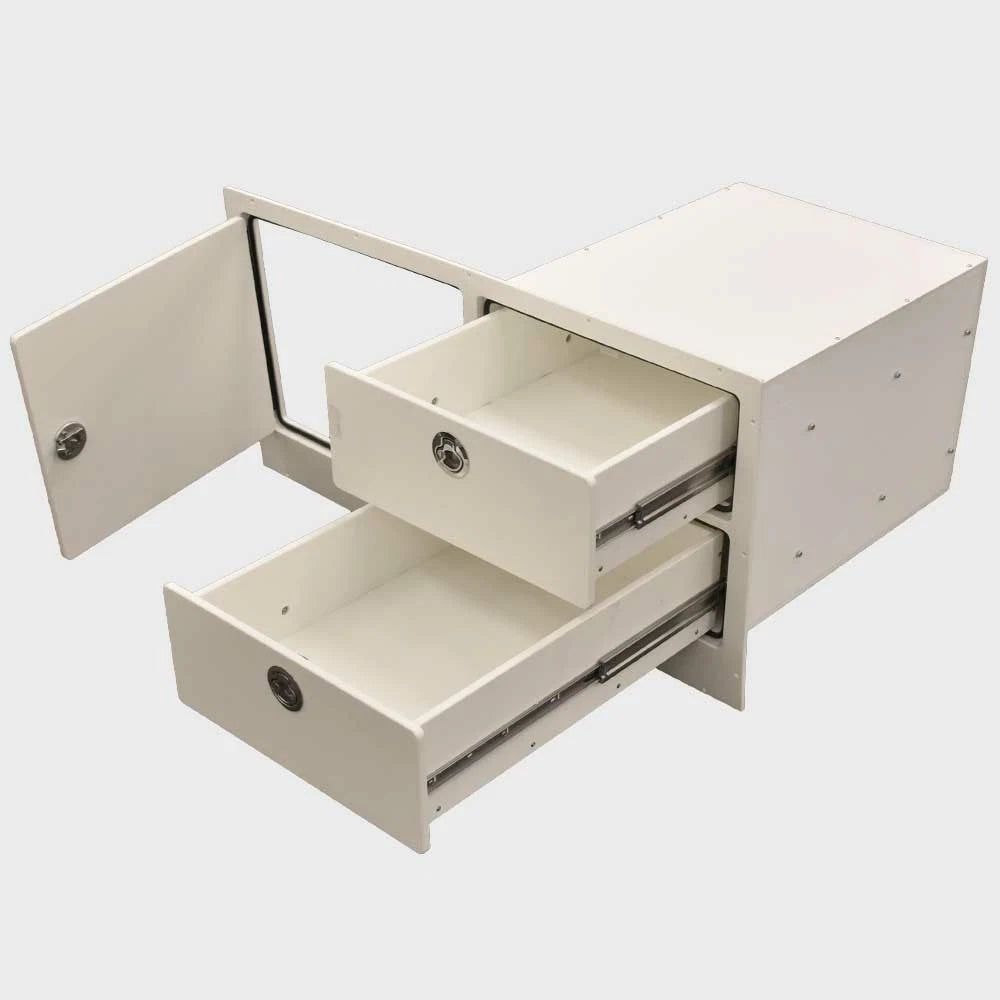 Sailfish Boat Two Drawer Unit with Tilt Out Door - 39 1/4 X 20 3/4 Inch White