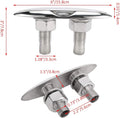 4X 6" Stainless Steel Pull Up Cleat for RV Yacht (Flush Mount)