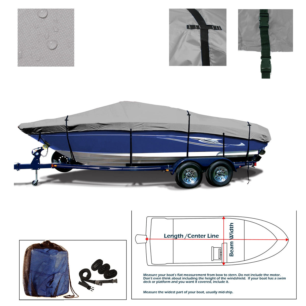 Monterey 268 SC Cruiser Cabin Heavy Duty Trailerable Boat Storage Cover Dry-Tech