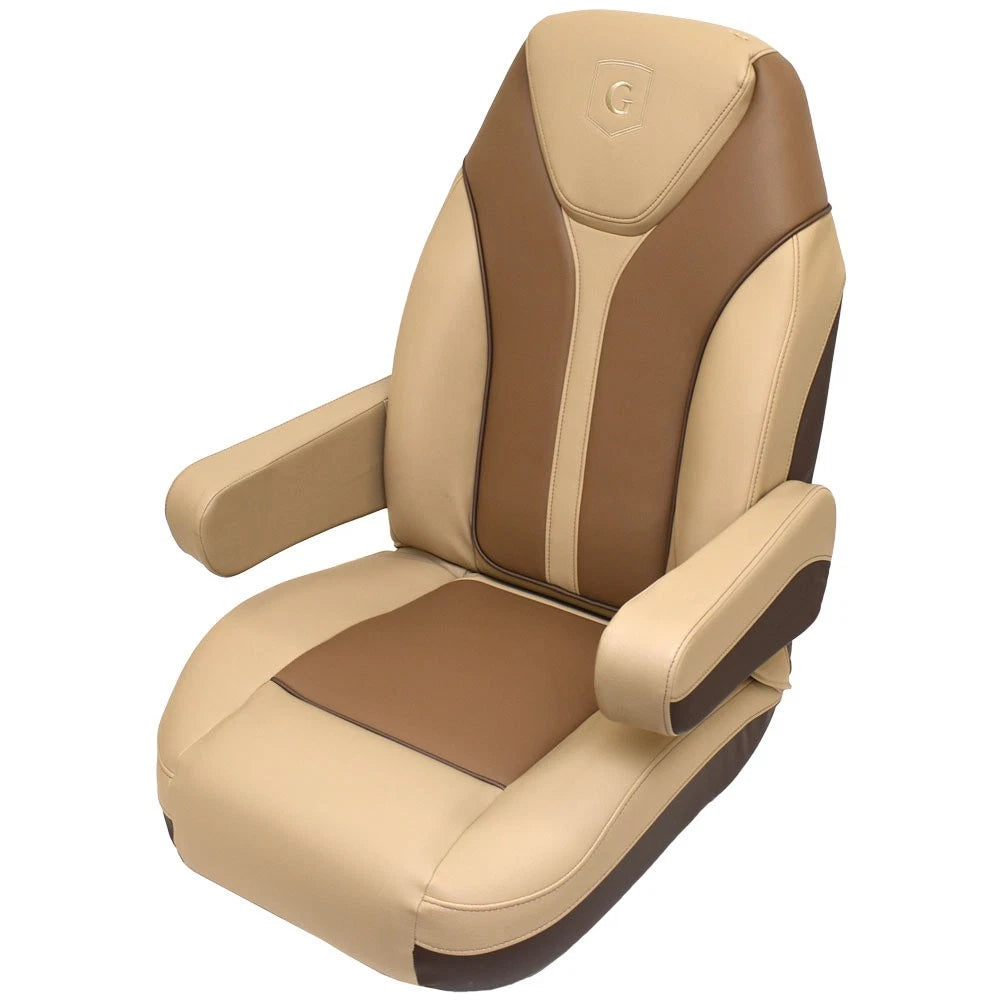Godfrey Monaco Pontoon Boat Reclining Helm Seat 485972 - Beige - Brown