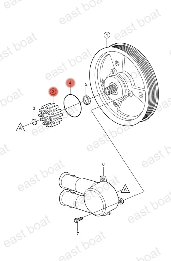 Water Pump Impeller Repair Kit for Volvo Penta (21951348, 21213660, 3862567, 3858256)