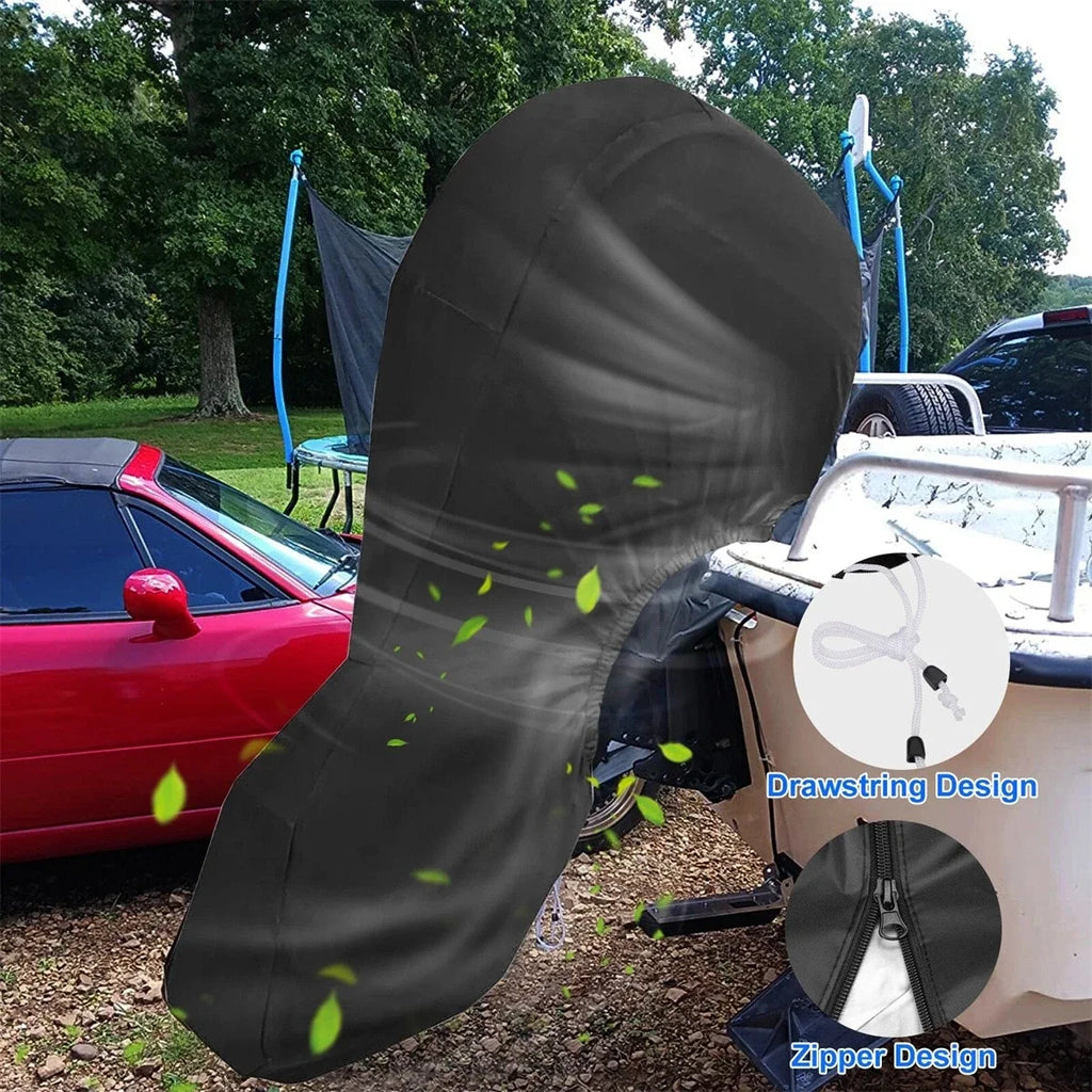 Outboard Motor Engine Cover for Universal Boat (150-225HP) - Black 93"x77"