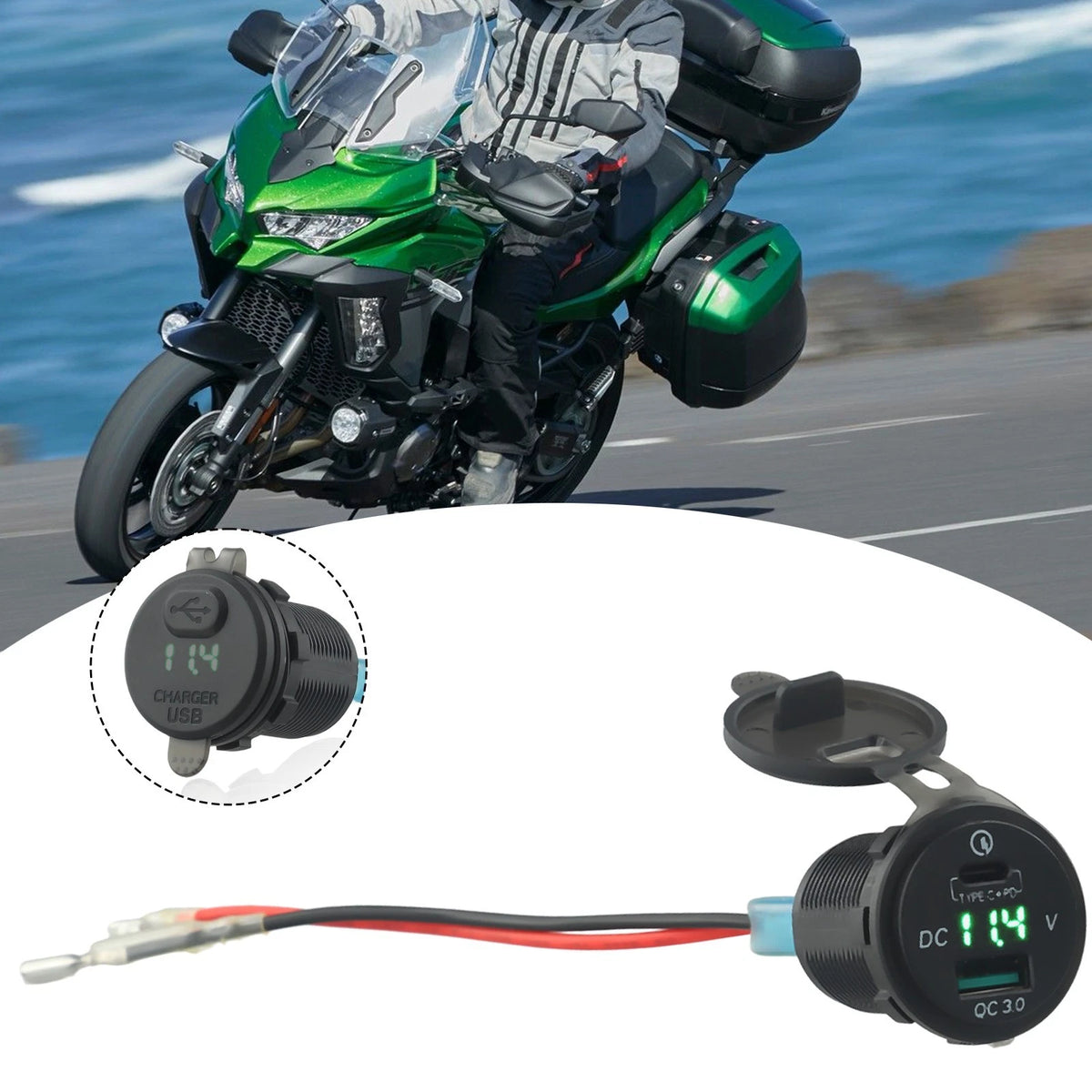 Motorcycle Accessories 10-15V DC Back for Ninja400 for Versys650 2014-2020
