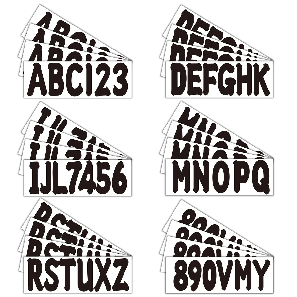 Set of 4 Boat Hull Identification Registration Kits A-Z & 0-9 for Marine Vehicle