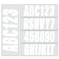 Set of 4 Decals A-Z & 0-9 for Boat Registration Stickers White