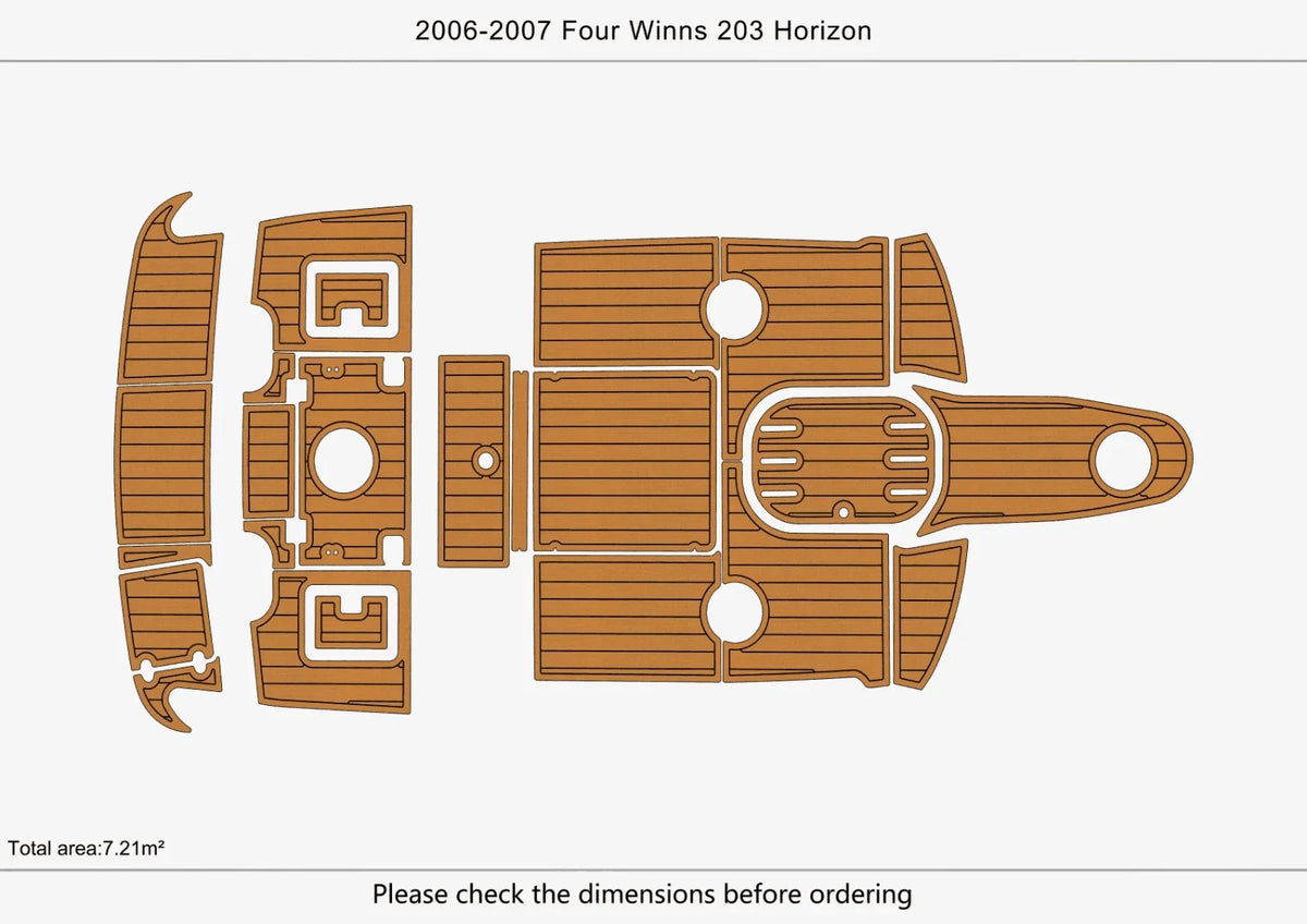 EVA Foam Teak Deck Pads for Four Winns 203 Horizon (2006)