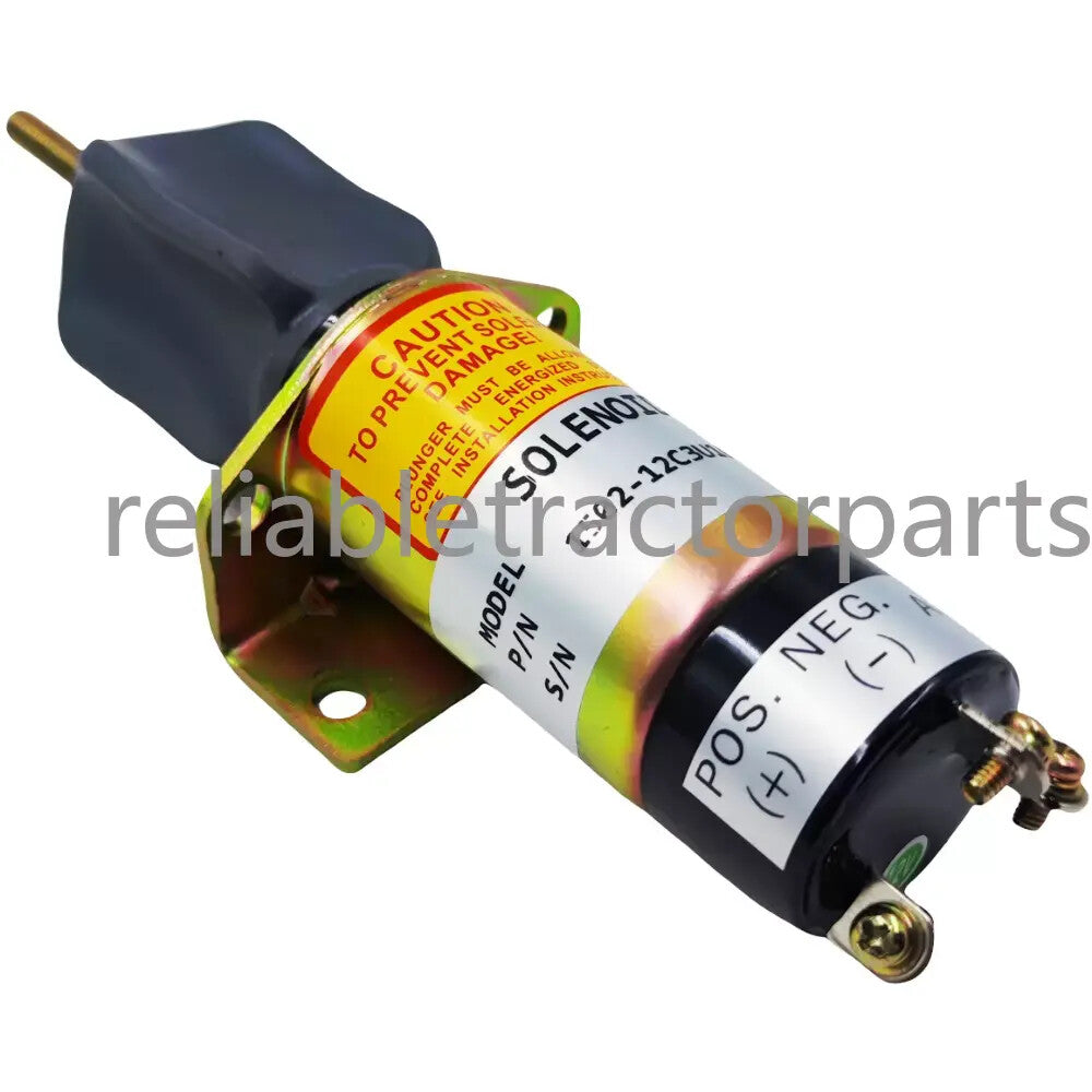 For Kubota Bobcat Engine 12V Shutdown Solenoid 3-Terminal 1502-12C3U1B1S1A