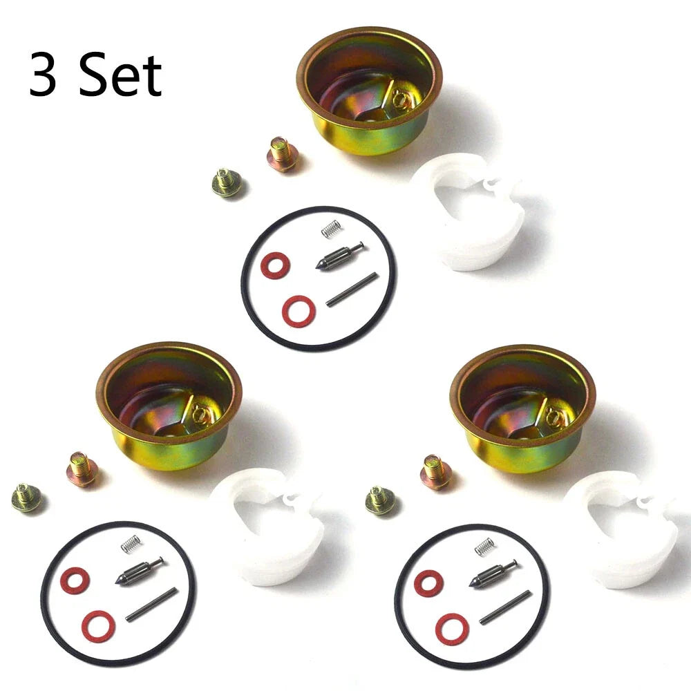 Set of 3 Carburetor Needle Bowl Float Gasket Kit for Honda GX240 GX270 GX340 GX390