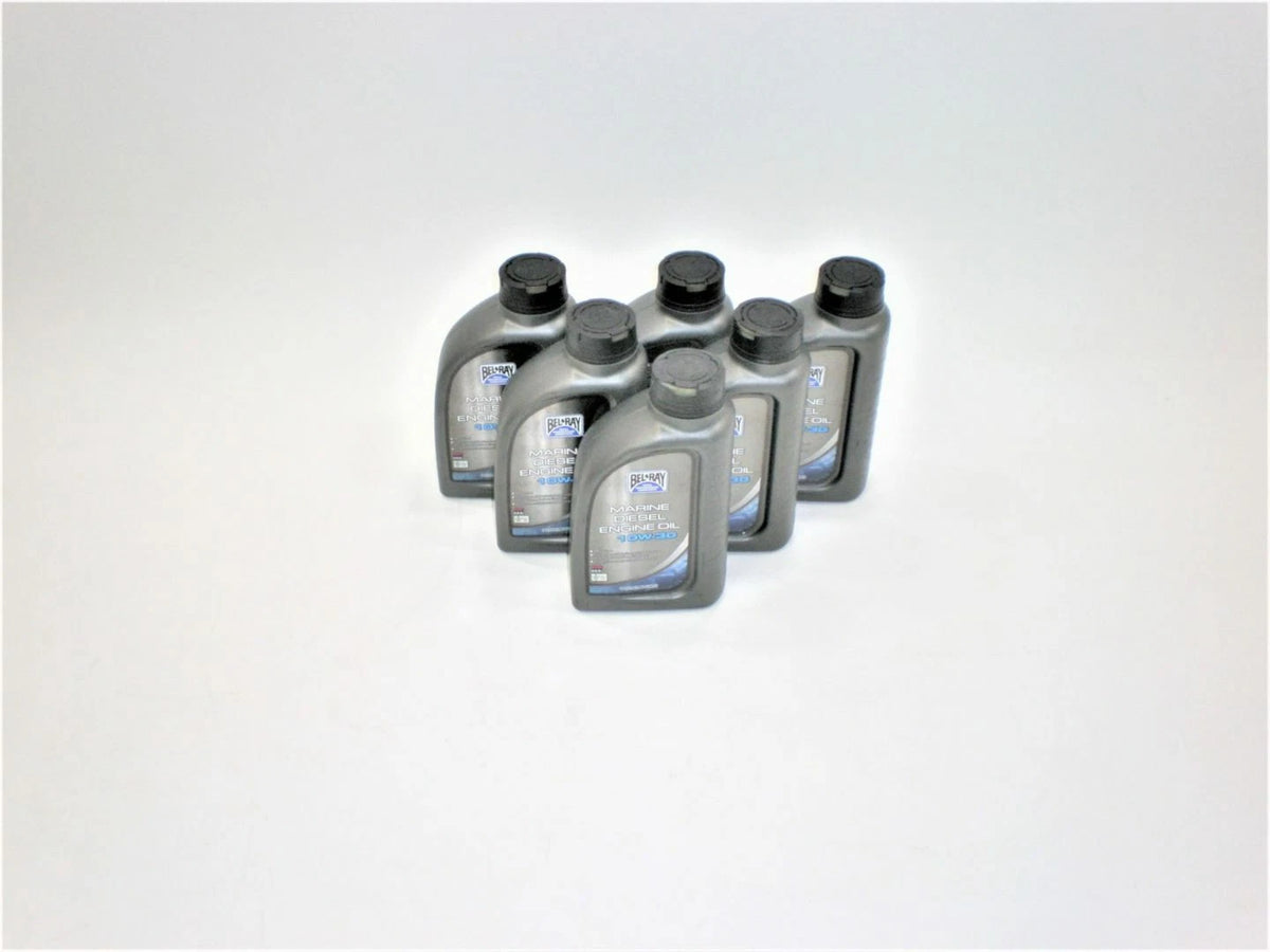 BelRay 99760-BT1 6 Pack 1L Marine Diesel Engine SAE 10W-30 Oil Bottles