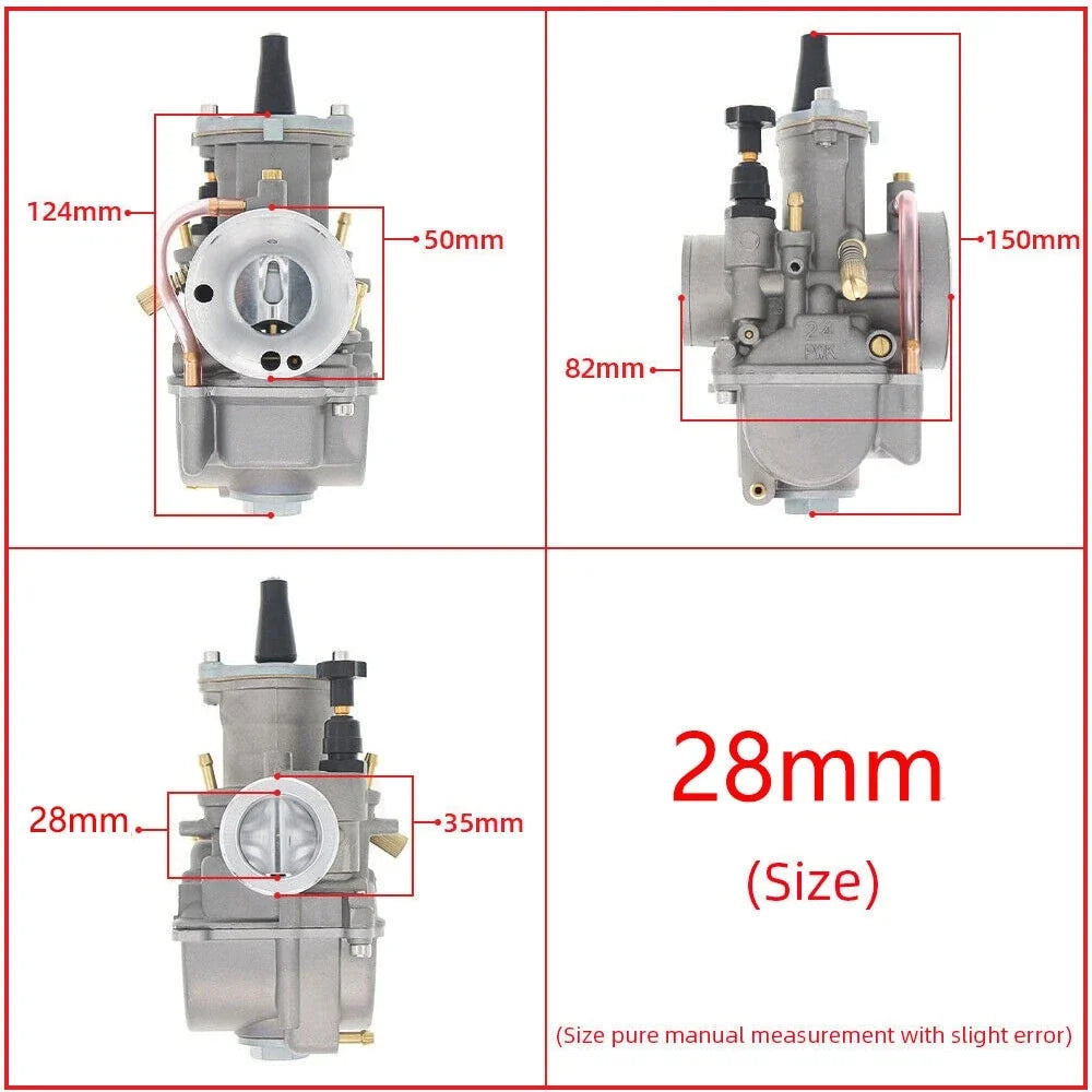 28mm Carburetor for PWK28 125-150cc Keihin KOSO OKO (Dirt Pit Bike)