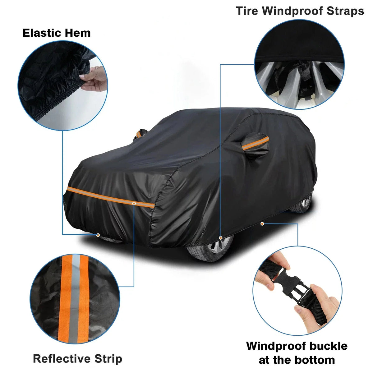 210T Full Car Cover for Nissan Rogue X-Trail Murano (191x73x67in)