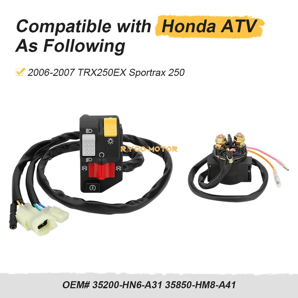 Handlebar & Starter Relay Switch for Honda TRX250EX 250EX (2006–2007)