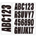 Set of 4 Black Boat Registration Numbers & Letters Marine Vinyl Decals
