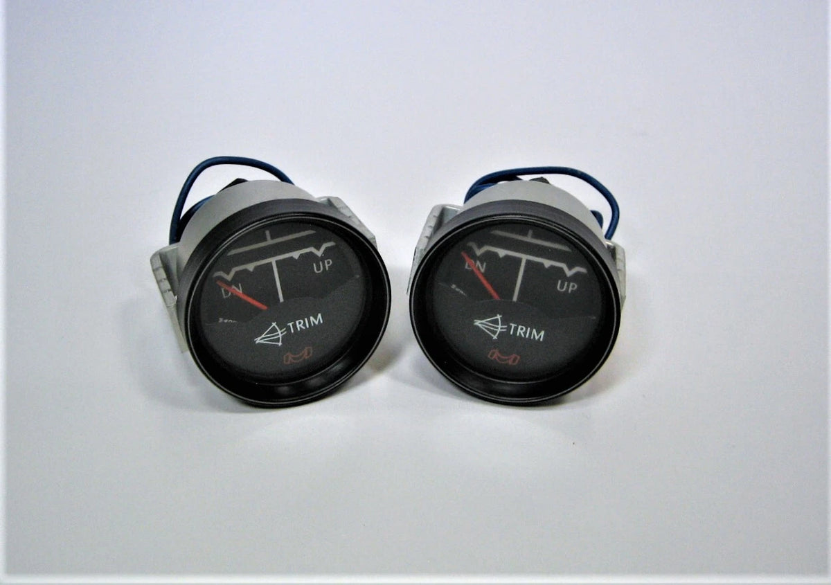 Medallion 6-82 2 Pack 2.35" Black Analog Marine Boat Engine Trim Gauges