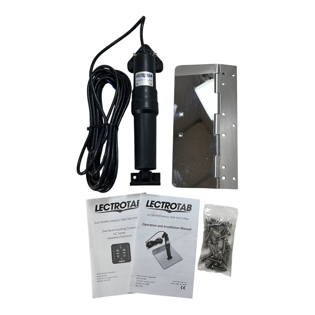 Lectrotab, Marine Actuator with 23' Cables & 4X12'' SS Trim Tab, OEM