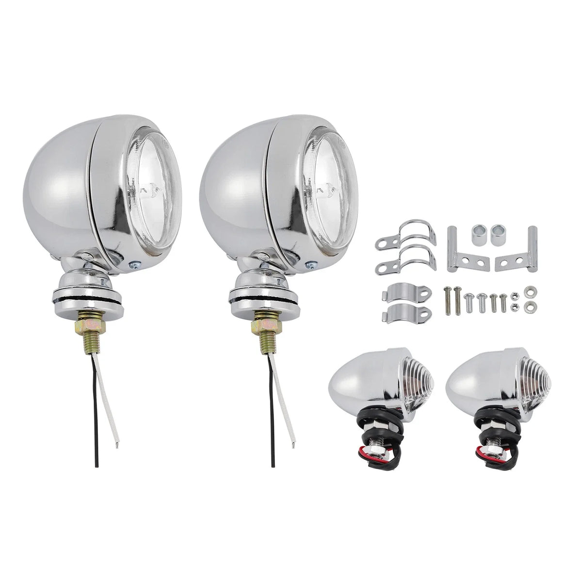 D19 Motorcycle Spotlight Headlight Fog Beam Chrome for Motorcycle Scooter