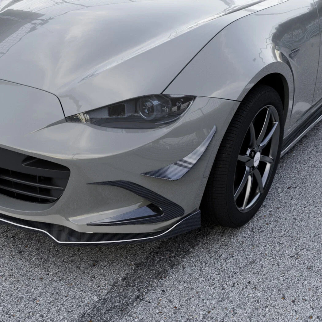 Carbon Look Front Bumper Side Fender Splitter Fin for Mazda MX-5 Miata (2016–2023)