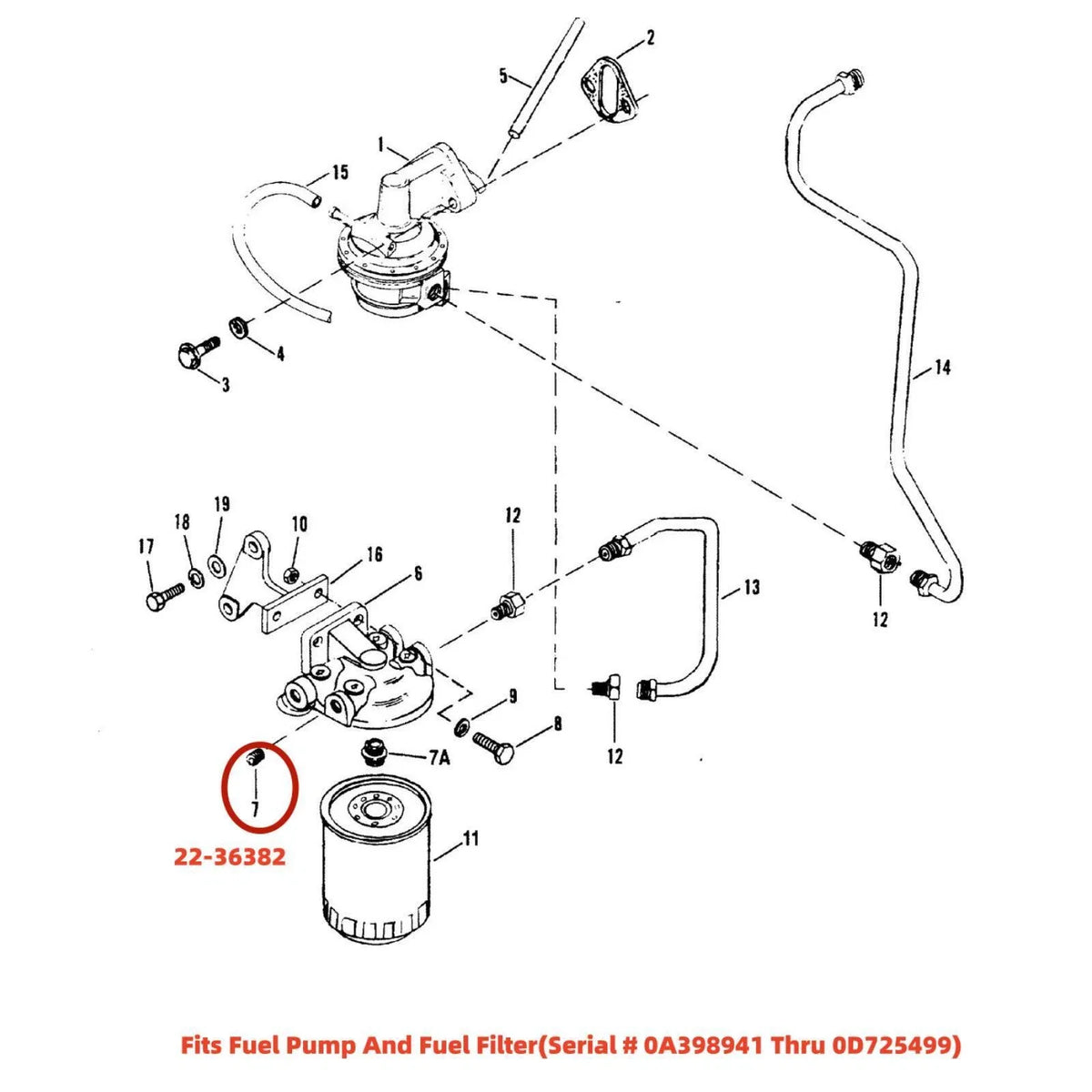 2X Plug Fitting for Mercury Marine Mercruiser (19-35167, 22-36382)