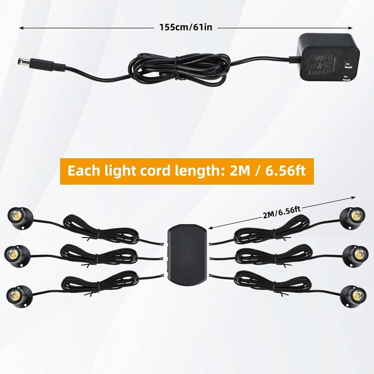 8Pack Dimmable LED Mini Spotlight for Display Cabinet Showcase (6400K)