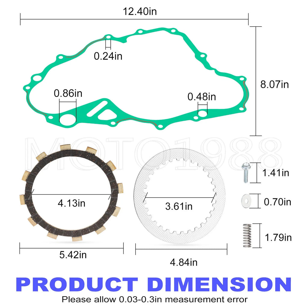 Clutch Friction Steel Plates Kit for Yamaha YZ250F (2014–2018)