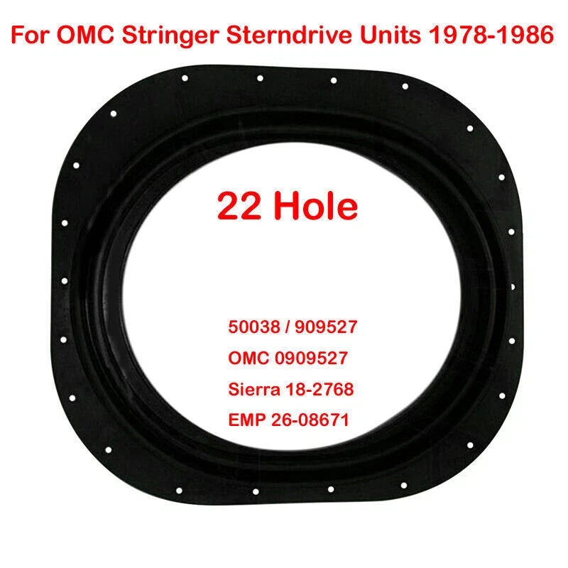 Seal Transom Boot for OMC Stringer 1978–1986 (22 Hole, Rubber, 909527)
