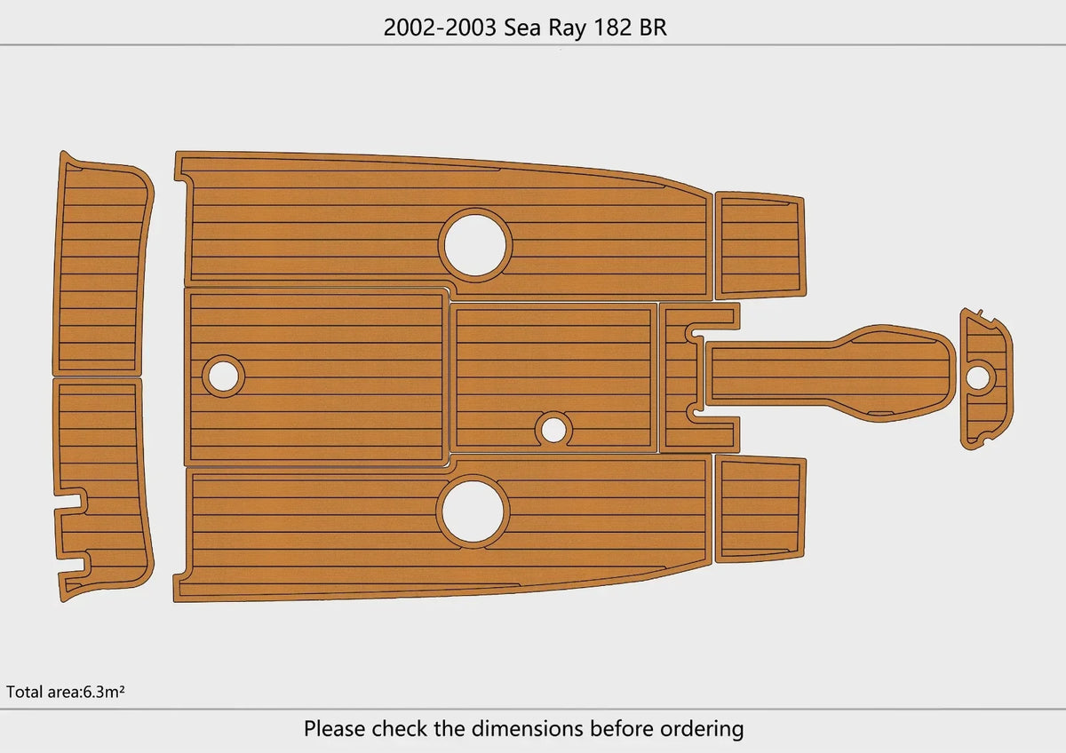 EVA Pads for Sea Ray 182 BR (2002) - Swim Platform Cockpit Flooring Mat