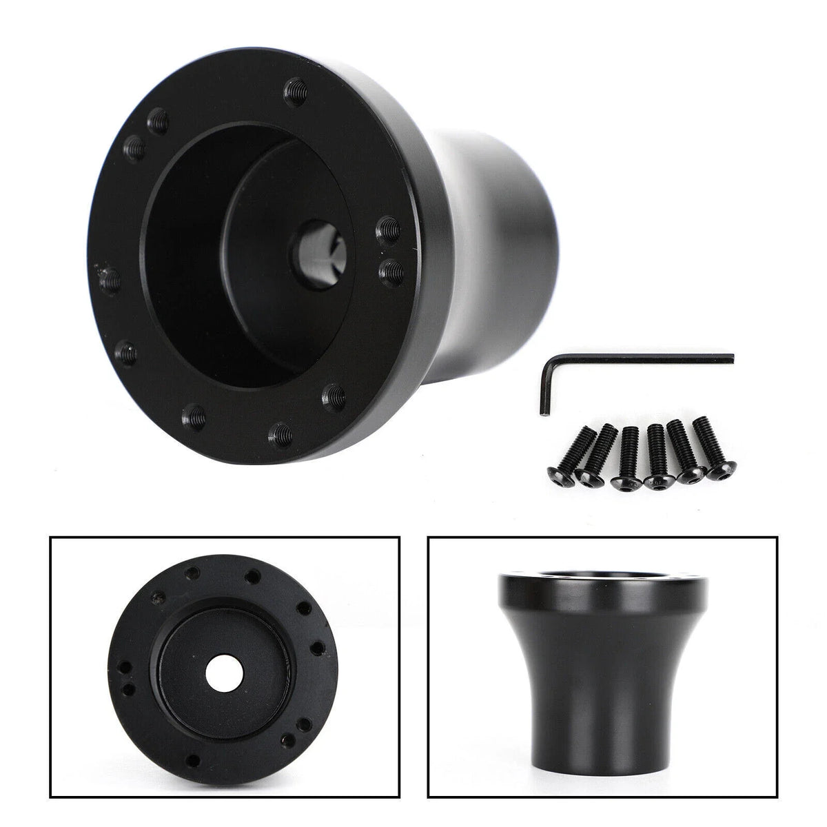 Aluminum Steering Wheel Adapter Hub for Club Car Precedent (Black)