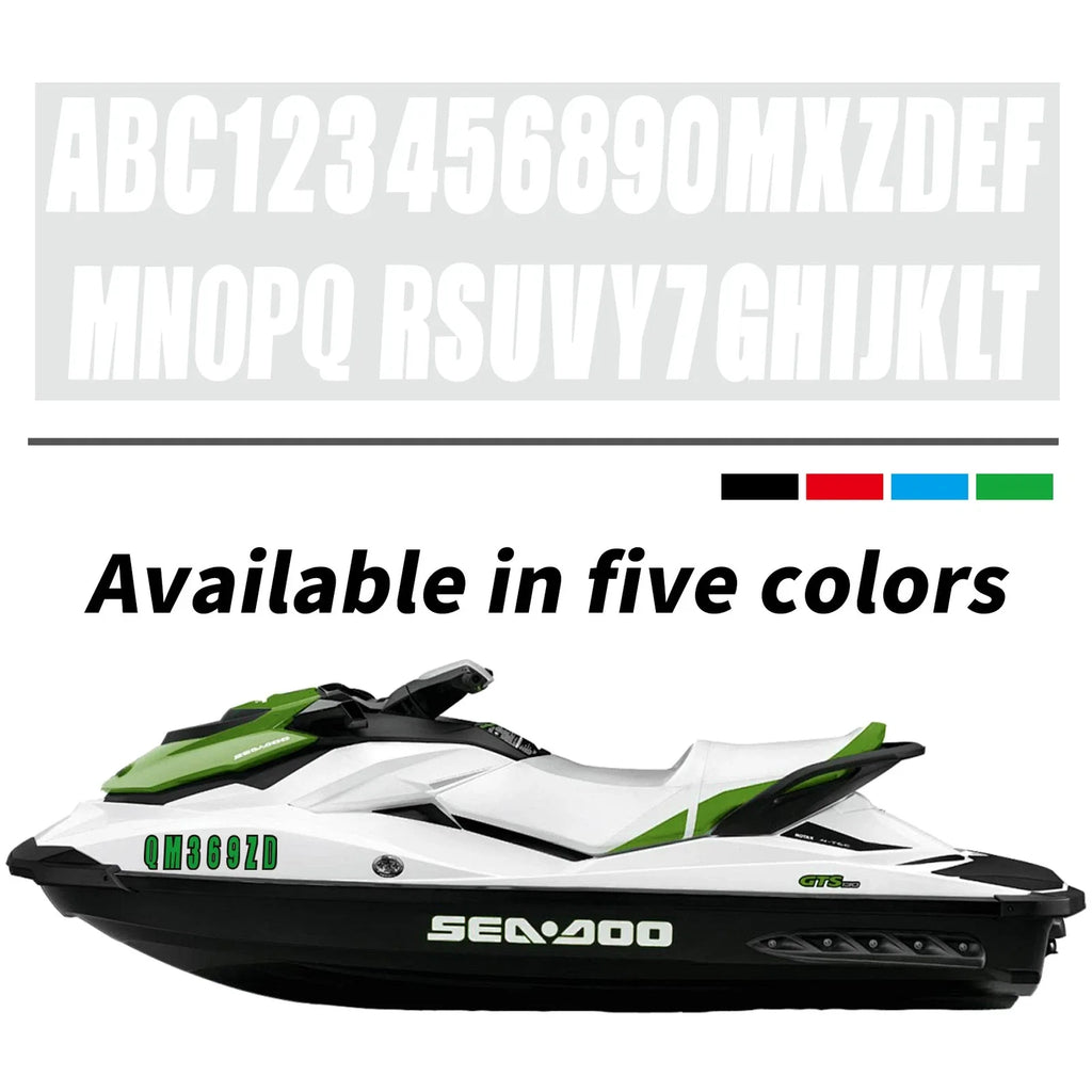 Sticker Decals A-Z & 0-9 for Marine Boat (3")