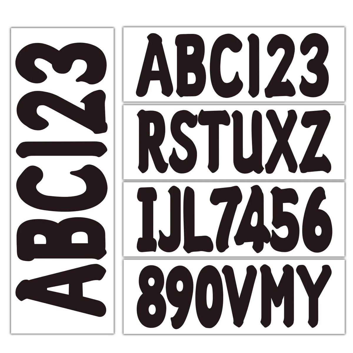 Set of 4 Marine Alpha-Numeric Registration Numbers & Letter Stickers