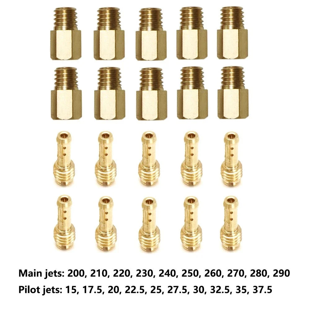 10Pcs Main & Pilot Jets Kit for Mikuni TM TMX VM VM22 (All Years)