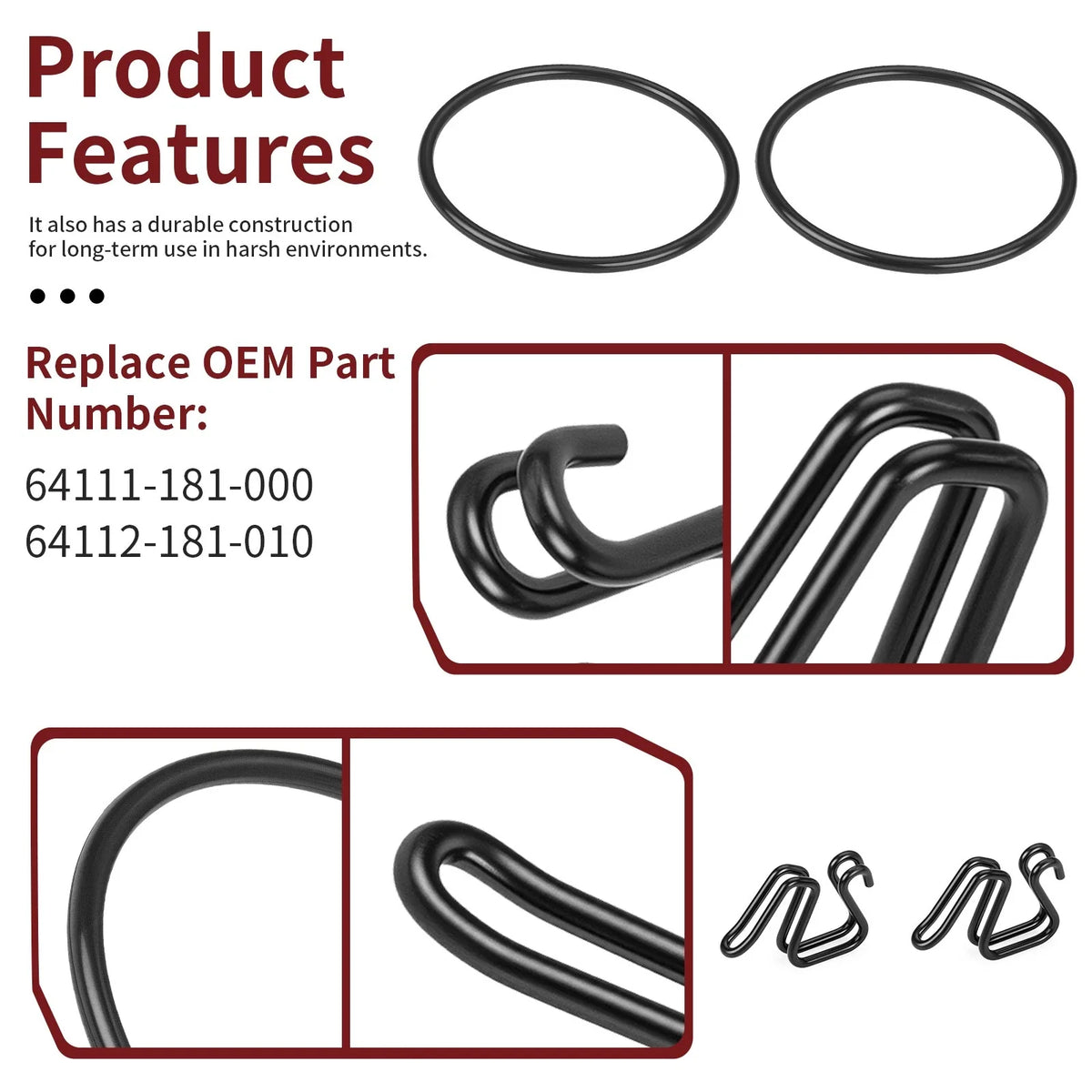 Front Number Plate Mount Clips & Bands for Honda Z50R (1979–1987) 64111-181-000