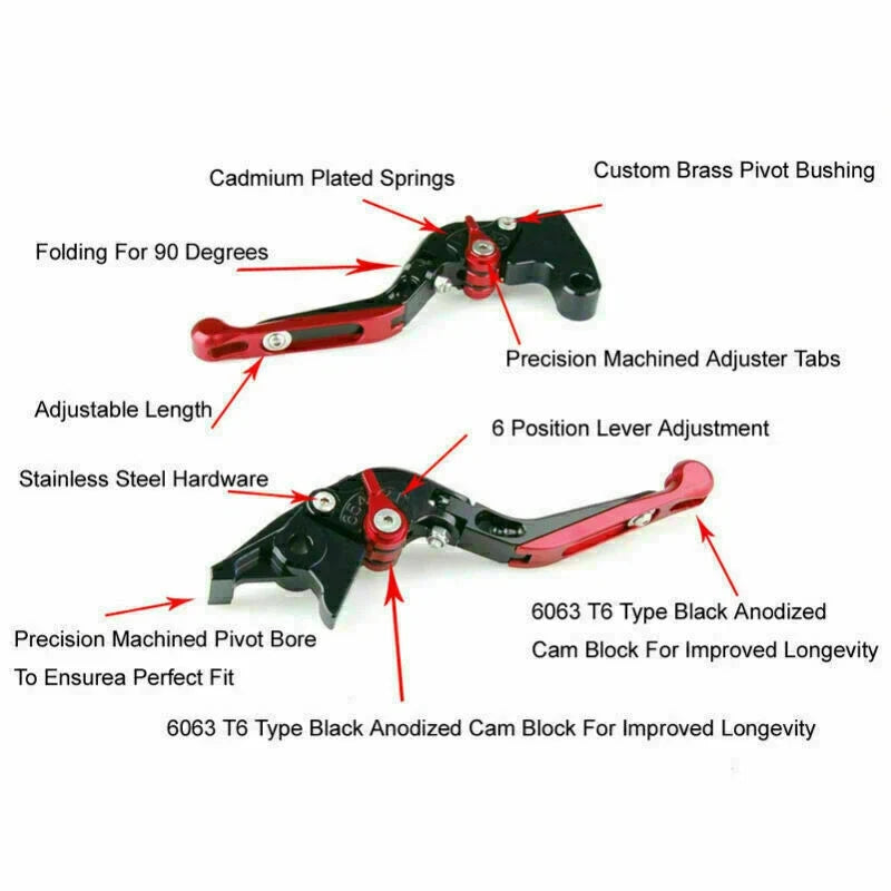 Adjustable Folding Brake Clutch Levers for Ducati Aprilia Mille/R (2000–2003)