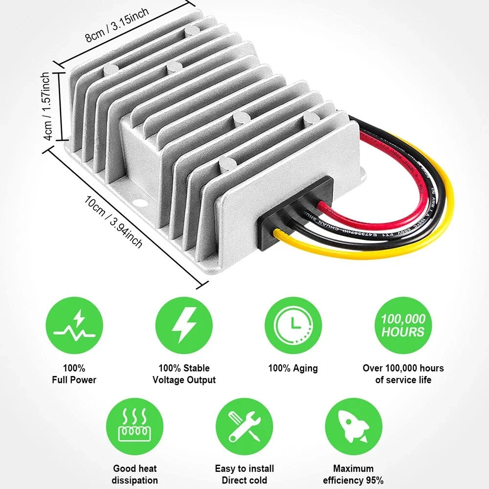 48V to 12V DC Converter 30A 360W for Car Truck Boat